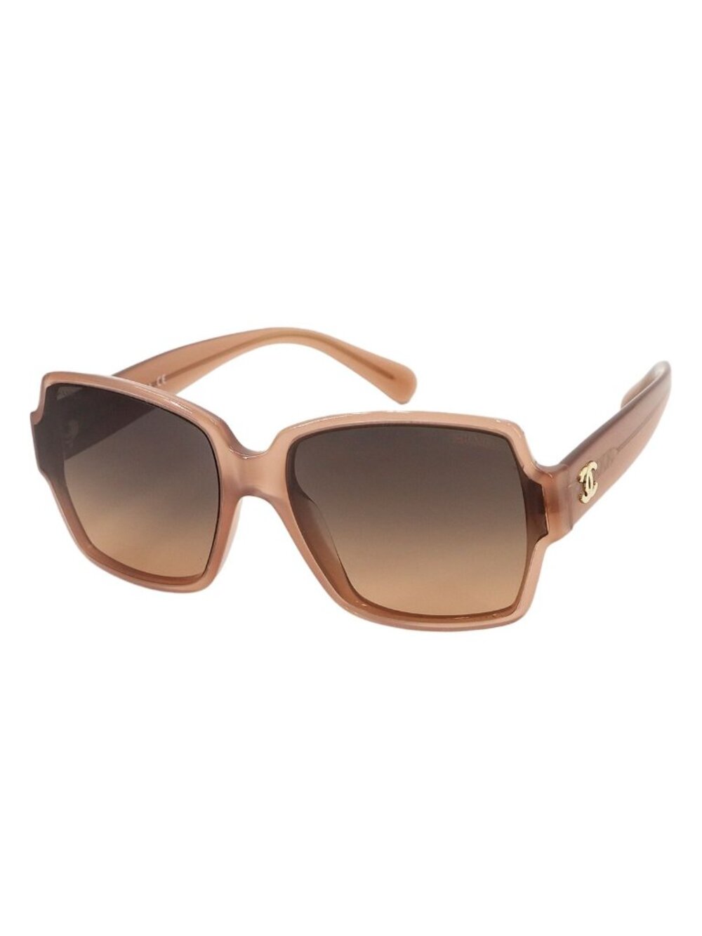 Chanel Sunglasses CC Logo Brown Square Gold Eyewear